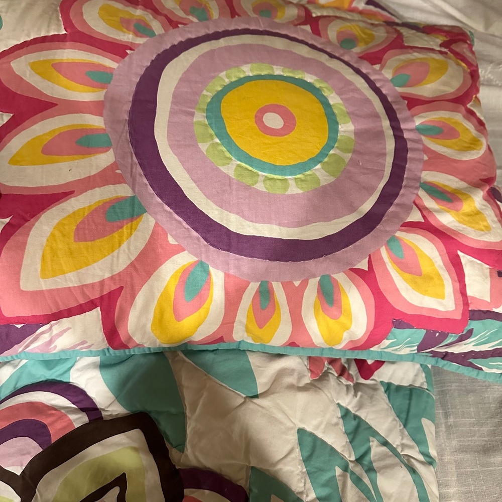 PB Teen colorful quilt with two shams